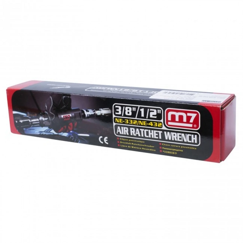 Трещотка пневматическая 3/8", 81 Нм, с кнопкой MIGHTY SEVEN NE-332T