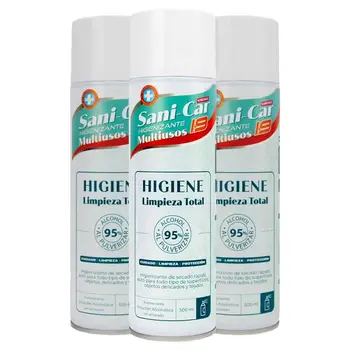 

Sani-Car Spray hydroalcohol sanitizing multi-purpose 3x500ml. 79% Alcohol hydroalcoholic spray