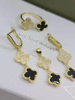 

925 sterling silver set with Clover Italian without chain