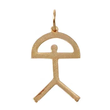 

18k gold pendant Indalo 22mm. Flat plain simple [AB9842]