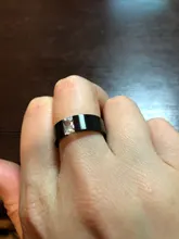 Carofeez-Anillo de piedras de imitación tipo circón para hombre y mujer, joyería negra, accesorios para amantes