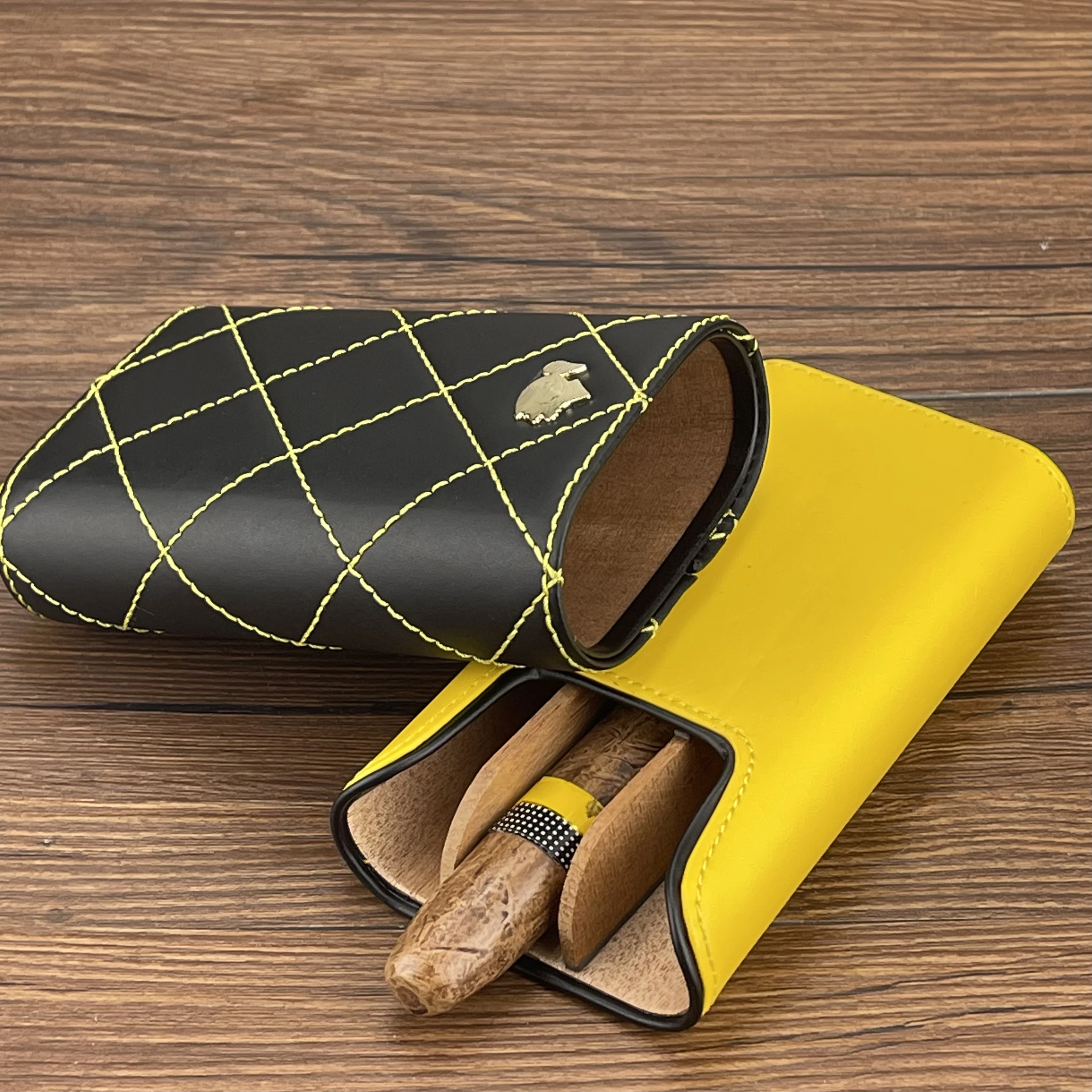 COHIBA Портативный кожаный чехол для сигар хьюмидор 3 трубки 2 подставка пробирок мини коробка путешествий