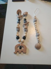 Juguete de bebé, Clip de cochecito de madera, cochecito de bebé móvil, personalizado, Cuenta de silicona, cadena de chupete masticable, sonajero de silicona, mordedor de madera para bebé