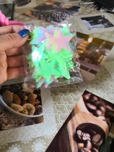 Decal Wallpaper Decorative 3d-Stars Luminous Fluorescent Glow-In-Dark 50pcs Plastic