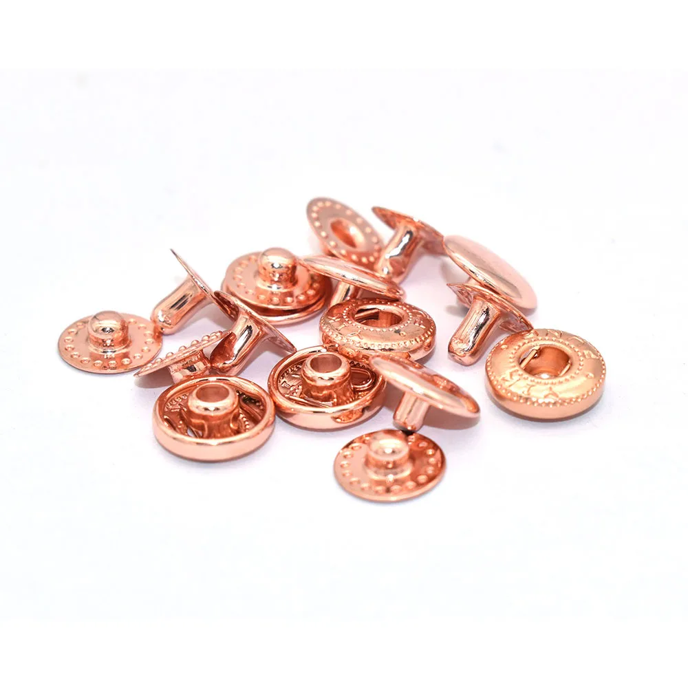 Rose gold Fashion Spring Metal Snaps Buttons Spring Snap Fasteners Leatherworking Metal Snap Tool Leather Snaps Leather Fastener 3
