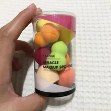 Maange10 Uds Mini Foam-Puff de polvo grande, belleza, licuadora, base correctora, crema suave, en húmedo y seco, doble uso