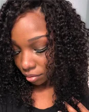 Rizado rizado mechones Pelo Rizado mongol mechones de cabello humano postizo mechones 100% Color Natural sin procesar del pelo humano que teje 3 ofertas de extensiones