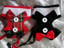 Elegante pajarita arnés tipo chaleco para perro con correa ajustable, Gato conjunto de Correa y arnés lindo arco nudo esmoquin para gatos gatito cachorro