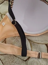 ESSV-bañador rojo de realce, conjunto de bikini de talla grande para mujer, traje de baño sexy acolchado con correa ajustable, bikinis bordeados, ropa de baño de verano