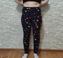 ARDLTME-Leggings informales con estampado de estrellas para mujer, pantalones de cintura alta, elásticos, ajustados, de talla grande, 2021