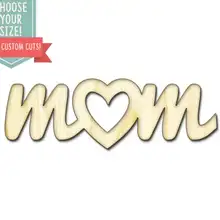 1Mom Сердце Дерево вырезанный-на заказ Выберите свой размер Лазерная резка Деревянные Художественные товары для рукоделия Настенный декор свадебный детский DCS0608