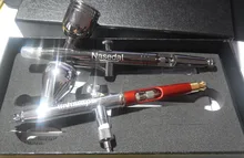 PISTOLA DE PULVERIZACIÓN para arte artesanal, aerógrafo de doble acción de gravedad, 0,3mm, 7cc, Color negro