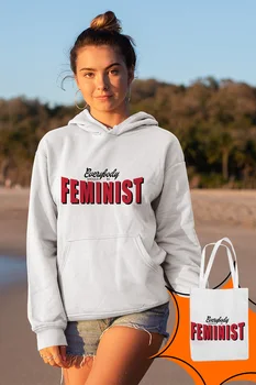 

Angemiel Wear Everybody Should Be Feminist White Women 'S Hooded Sweatshirt Bags Kombin