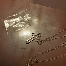 Collar con colgante gótico de Cruz hueca para hombre y mujer, collar de estilo callejero, Color plateado, regalo, joyería de cuello al por mayor