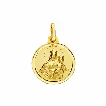 

Medal 18k gold Maria Auxiliadora 16mm. Smooth bezel [AA2575]