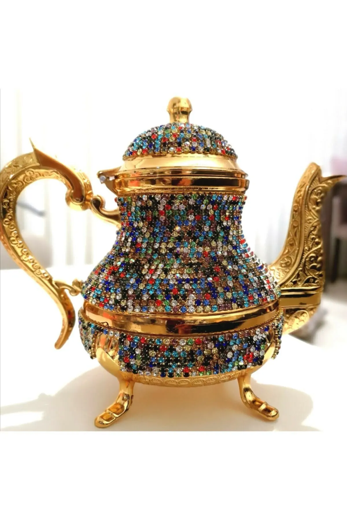 

Turkey authentic AWESOME Gift Come buy Swarovski Colored Stone Embroidered Teapot FREE SHIPPING FREE SHIPPING