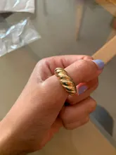 Anillos Croissant trenzados para mujer, sortija trenzada, anillo de cúpula gruesa, banda de apilamiento, joyería, anillo llamativo, accesorios de fiesta