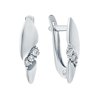 

Silver earrings with cubic zirconia sunlight sample 925