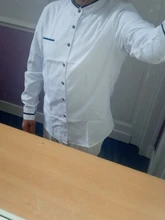 Ropa de manga larga para hombre, camisas gruesas de corte Regular con botones, vestido informal sólido Oxford, camisa blanca, soporte de bolsillo tipo parche único