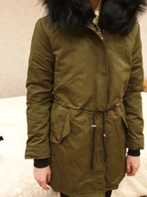 BLUENESSFAIR-abrigo de piel auténtica de zorro para mujer, chaqueta de invierno, Parka larga, Cuello de piel de mapache Natural, ropa de calle cálida