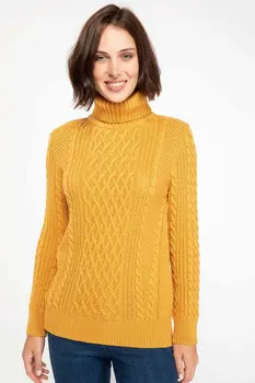 

DeFacto Women Fashion Turn-down Collar Solid Knitted Sweatshirts Simple Casual Sweat Shirts Female New-J2125AZ18WN