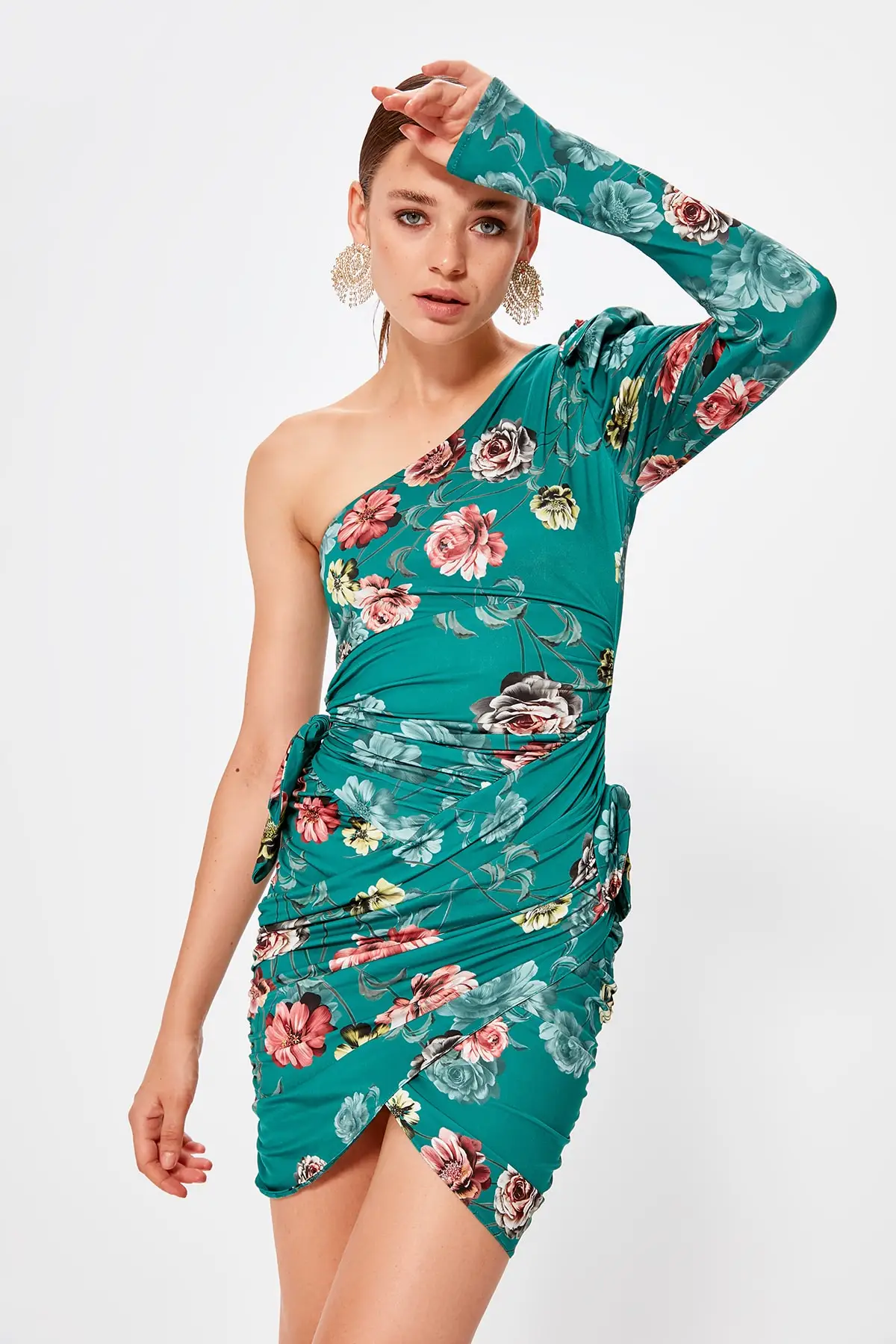 

Trendyol Duck Head Green Patterned Dress TPRAW20EL0889