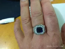 FDLK de los hombres de la moda de joyería de cristal blanco azul anillo de compromiso de cristal Tamaño 7-14