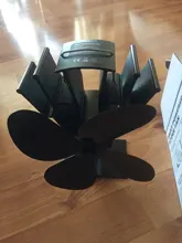 Wood Burner Stove-Fan Fireplace Heat-Powered 4-Blade Log Heat-Distribution Black Home