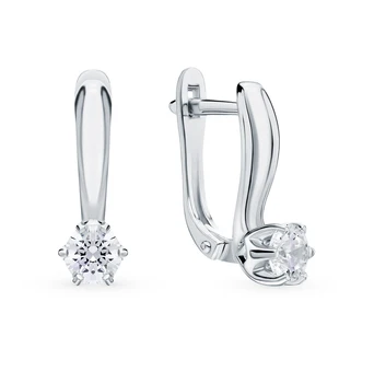 

Silver earrings with cubic zirconia sunlight sample 925