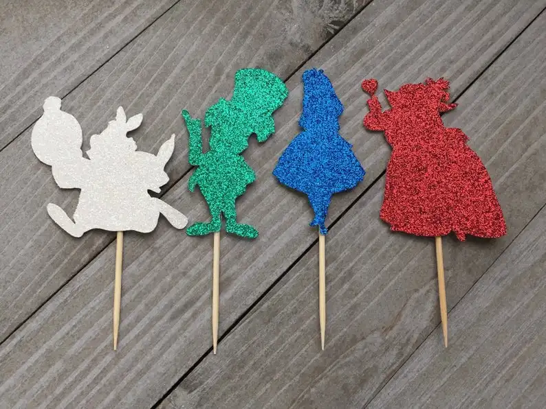 12 pièces cupcake toppers, décor de fête de princesse, anniversaire de