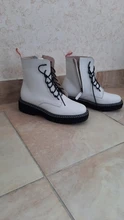 Women Shoes Martin-Boots Female White Winter Genuine-Leather Girl Lace-Up AIYUQI Non-Slip