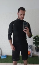 Ropa Deportiva de manga larga para hombre, camisa de compresión con cuello levantado para gimnasio y ciclismo