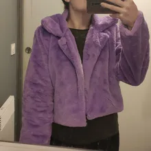 JRRY Casual abrigos de piel sintética para mujer de manga larga peluda chaqueta de costura abierta suave abrigo de talla grande XXL ropa al aire libre