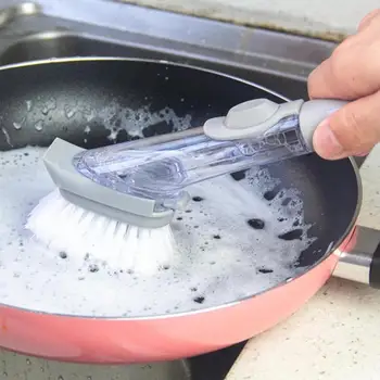 

From Turkey Kitchen Cleaning Brush Scrubber Dish Bowl Washing Sponge Automatic Liquid Dispenser Kitchen Pot Cleaner Tool