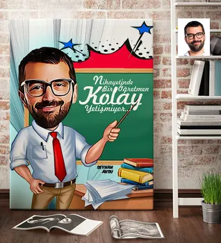 

Personalized Mr Teacher Cartoon Canvas Table (70x100 cm.) 1