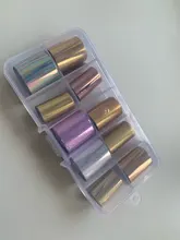 CHNRMJL-Lámina de transferencia de manicura holográfica, pegatinas adhesivas en envoltorios de papel AB, estrellado, accesorios de decoración de uñas