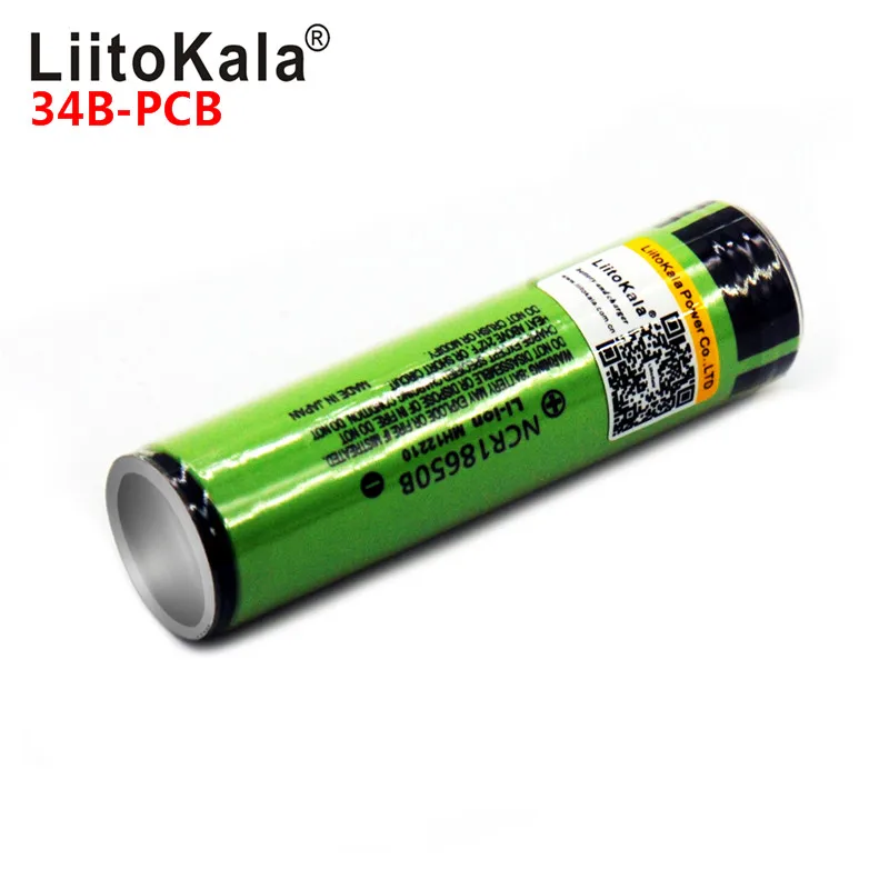 Защищенный от LiitoKala NCR18650B 18650 перезаряжаемый аккумулятор 3400 мАч с 3,7 в для фонариков
