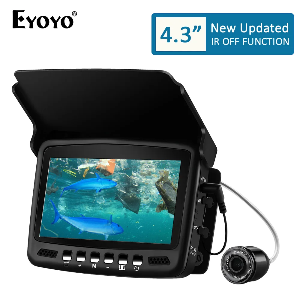 EYOYO 15m 7 "Bildschirm 1000TVL Fischfinder Fischen DVR Videokamera Weiße LED 