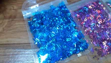 Letras holográficas de resina epoxi con purpurina gruesa, letras gruesas, lentejuelas mezcladas, alfabeto, 5 colores, 2g por