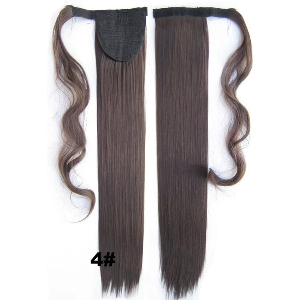 Amir Ponytail Hair Extensions Heat Resistant Synthetic Long Straight Wrap Around Clip In Ponytails with Megic tape