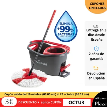 

Vileda Easy Wring & Clean Turbo swivel mop and bucket set with Pedal Easy daily use cleaning