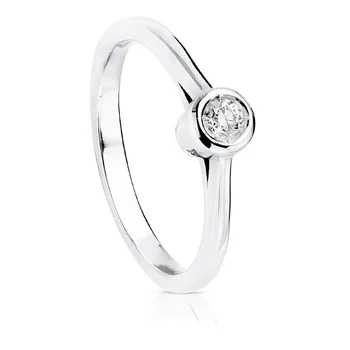 

Solitaire 18k white gold sparkling diamond 0.10ct. [AB8847]
