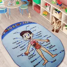 Конфетти Анатомия анты-slыp синие детские коврики-200- 290(эллипса