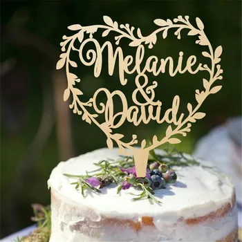 

Wreath Cake Topper Wedding Cake Topper Personalized Cake Topper Names Cake Topper Wooden Cake Topper Engagement Cake Topper