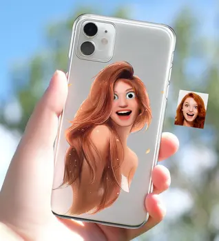 

Personalized Women 'S Animation Caricature of iPhone 11 Thin Transparent Silicone Phone Kapağı-9