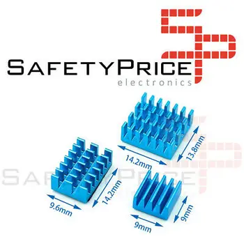 

KIT 3 PCs heat sink RASPBERRY PI 4B blue color anodized adhesive