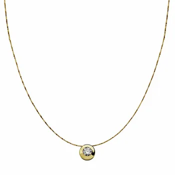 

18k gold pendant with chain 6.5mm. Chatón cubic zirconia [AA1846]