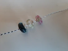 Cuentas de cristal de Murano luminosas para fabricación de joyas, abalorio de Color plateado, rosa, Original, para pulsera