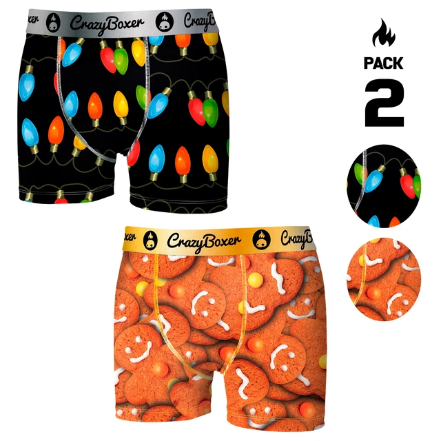 Crazy-12 u-impresso boxer, roupa interior dos homens com vários