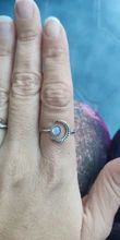 Anillo ajustable abierto de piedra lunar para mujer, de Color plata sortija de compromiso, Circonia cúbica, zirconia, circonita, zirconita, Estilo Vintage